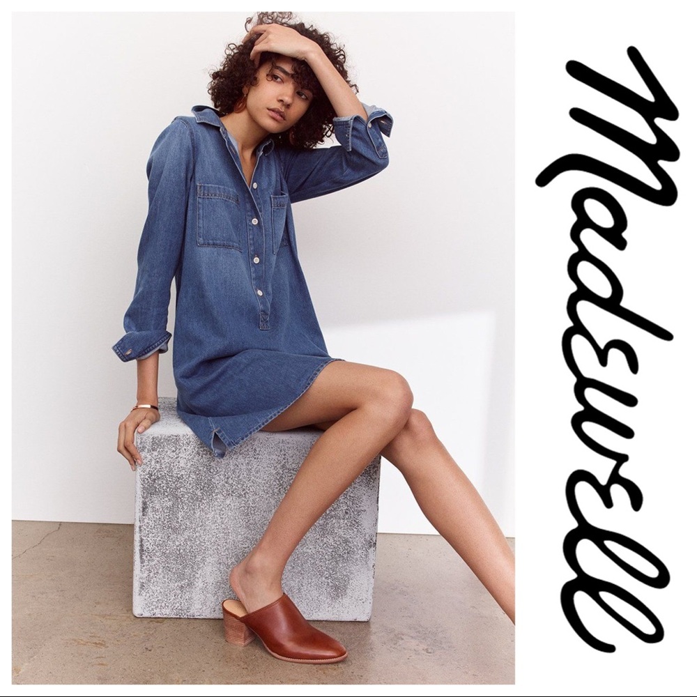 ⬇️Madewell Casual Denim long Sleeve Shirtdress XXS